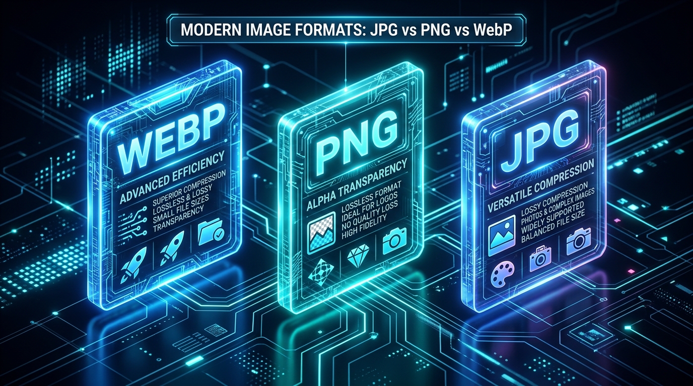 الفرق بين JPG و PNG و WebP: أيهما تختار ولمواقع الويب؟